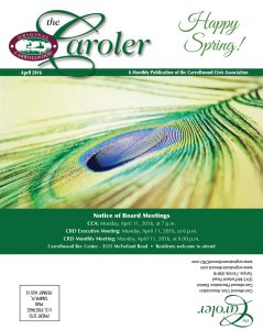 The Caroler. A monthly newsletter for Original Carrollwood